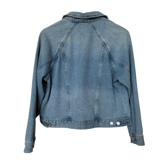 Madewell Women's XS Oversized Light Blue Denim Jean Jacket Button-Up Casual - Picture 3 of 7